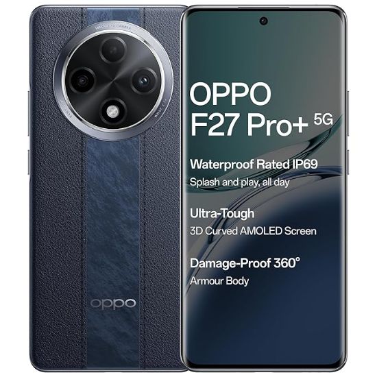 Picture of OPPO F27 Pro+ 5G (Midnight Navy, 8GB RAM, 256GB Storage) | 6.7" FHD+ AMOLED Toughest 3D Curved Display|64MP AI Featured Camera|IP69 | 67W SUPERVOOC