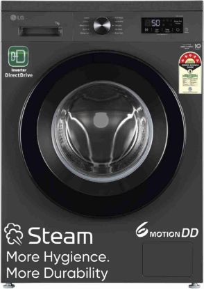 Picture of LG 7 Kg, 5 Star, Direct Drive Technology, Steam Wash, 6 Motion DD, Fully-Automatic Front Load Washing Machine (FHB1207Z2M, Allergy Care, In-Built Heater, Touch Panel, 2024 model, Middle Black)